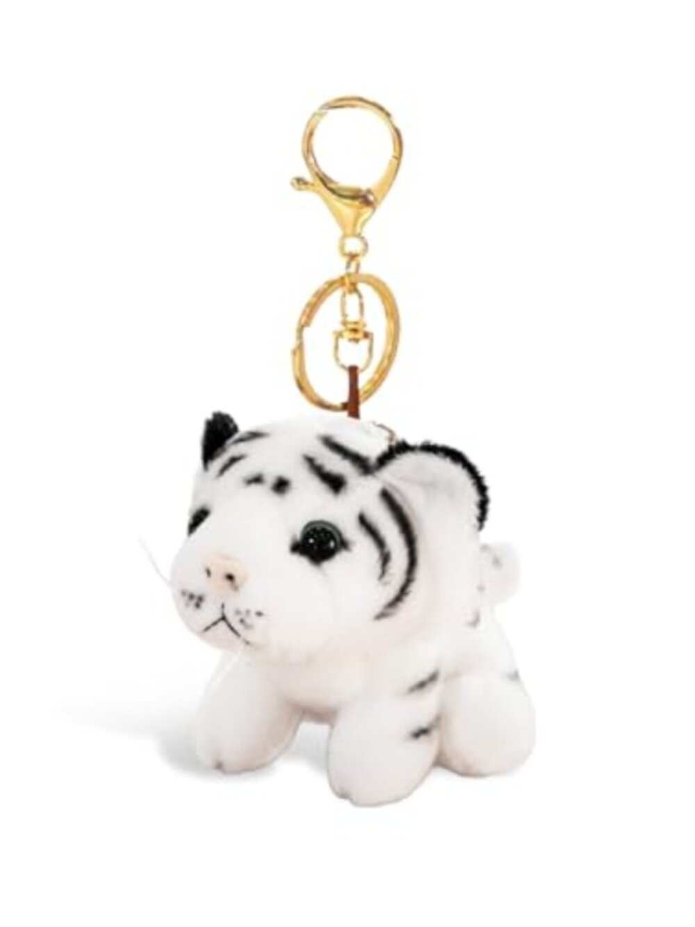 Plush Tiger Keychain Charm for Purse Bag Animal Key Holder Gift for Women